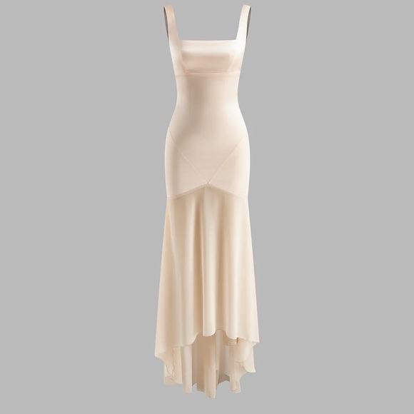 NWT Commense Apricot Chiffon Panel Dress (L) - Picture 1 of 13